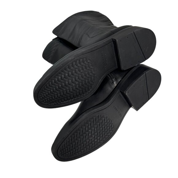 Cole Haan Women's Hampshire Woven-Trim Riding Boots Black Leather size 7 NEW - Picture 11 of 11